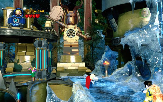 Jako Wolverine wejdź na górne piętro i obwąchaj obszar po prawej - Bifrosty Reception | Opis przejścia LEGO Marvel Super Heroes - LEGO Marvel Super Heroes - poradnik do gry