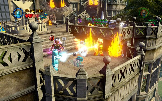 Idź w prawo, walcząc z kolejnymi przeciwnikami, dopóki nie spotkasz Icemana mierzącego się z Pyro - Juggernauts and Crosses | Opis przejścia LEGO Marvel Super Heroes - LEGO Marvel Super Heroes - poradnik do gry
