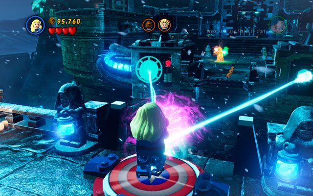 Podejdź Stworem do skrzyni z zielonymi uchwytami, która stoi po prawej, a następnie rzuć nią w filar naprzeciwko - Doctor in the House | Opis przejścia LEGO Marvel Super Heroes - LEGO Marvel Super Heroes - poradnik do gry