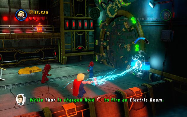 Zejdź na dół i zbliż się do płonących beczek - That Sinking Feeling | Opis przejścia LEGO Marvel Super Heroes - LEGO Marvel Super Heroes - poradnik do gry