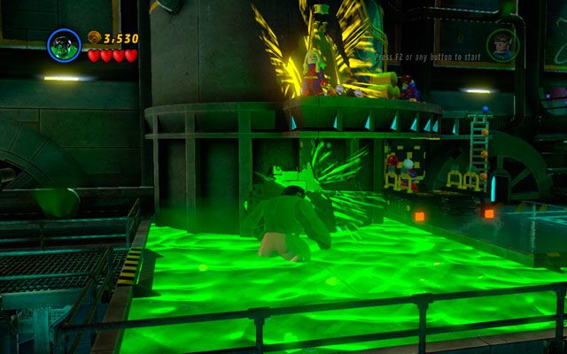 Misję rozpocznij od wydostania się z pojazdu - wciskaj klawisz interakcji tak długo, dopóki nie wyskoczysz na zewnątrz - Taking Liberties | Opis przejścia LEGO Marvel Super Heroes - LEGO Marvel Super Heroes - poradnik do gry