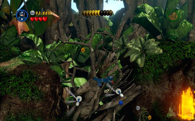 Wejdź na skałę u góry i przeskocz ponad przepaścią korzystając z drągów (zrobić to możesz jako Kapitan Ameryka) - Rapturous Rise | Opis przejścia LEGO Marvel Super Heroes - LEGO Marvel Super Heroes - poradnik do gry