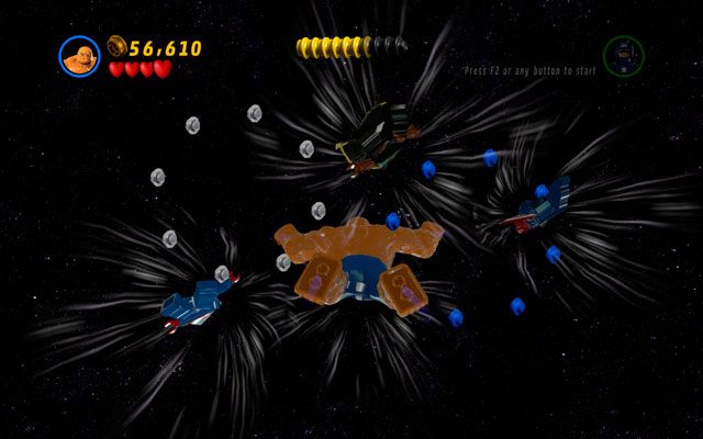 Kiedy zostaniesz wyssany w głąb kosmosu, nie panikuj, tylko staraj się zbierać monety (najcenniejsze są po prawej) - A Doom With a View | Opis przejścia LEGO Marvel Super Heroes - LEGO Marvel Super Heroes - poradnik do gry