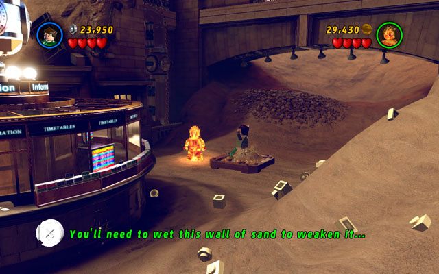 Stojąc obok srebrnego globu zmień się w Spider-Mana, wyczuwając uchwyt na nić - Sand Central Station | Zestawy MiniKit w LEGO Marvel Super Heroes - LEGO Marvel Super Heroes - poradnik do gry