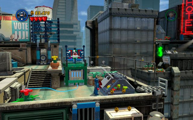 Drugi umieszczono nieco dalej, na prawo od silosu z wodą, na niższym poziomie dachu - Times Square Off | Zestawy MiniKit w LEGO Marvel Super Heroes - LEGO Marvel Super Heroes - poradnik do gry