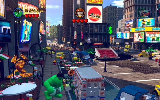 W czasie walki z Doktorem Octopusem wybierz dużą postać (np - Times Square Off | Zestawy MiniKit w LEGO Marvel Super Heroes - LEGO Marvel Super Heroes - poradnik do gry