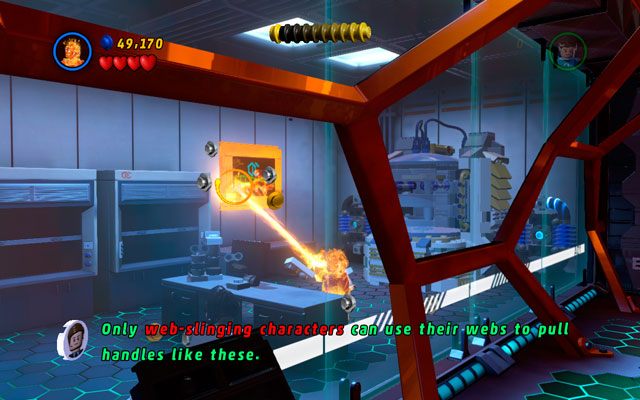 Ostatnią złotą tablicę znajdziesz w laboratorium naprzeciwko windy - Exploratory Laboratory | Zestawy MiniKit w LEGO Marvel Super Heroes - LEGO Marvel Super Heroes - poradnik do gry