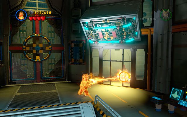 Stojąc przed zamkniętymi wrotami obróć się w prawo - w jednym z pokoi znajdziesz następną statuetkę - Rebooted, Resuited | Zestawy MiniKit w LEGO Marvel Super Heroes - LEGO Marvel Super Heroes - poradnik do gry