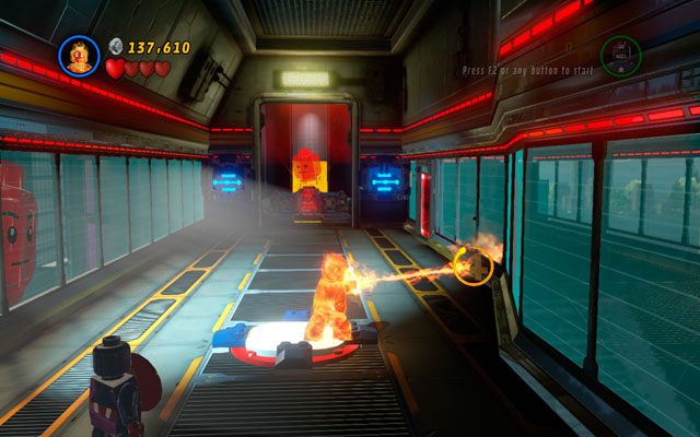 Otwórz wspomniane wcześniej wrota i wejdź do korytarza - Rebooted, Resuited | Zestawy MiniKit w LEGO Marvel Super Heroes - LEGO Marvel Super Heroes - poradnik do gry