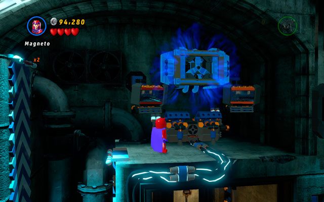 Przeskocz pomiędzy dwiema biało-niebieskimi ścianami, aż dotrzesz do wielkiego, metalowego wentylatora - Red Head Detention | Zestawy MiniKit w LEGO Marvel Super Heroes - LEGO Marvel Super Heroes - poradnik do gry