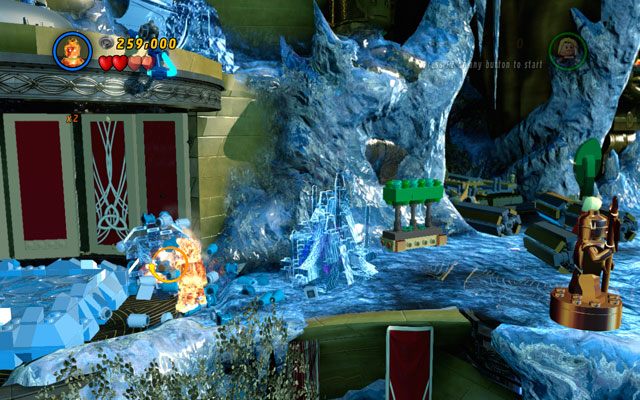 Zamień się w Ludzką Pochodnię i wyciągnij zestaw z bryły lodu - Bifrosty Reception | Zestawy MiniKit w LEGO Marvel Super Heroes - LEGO Marvel Super Heroes - poradnik do gry