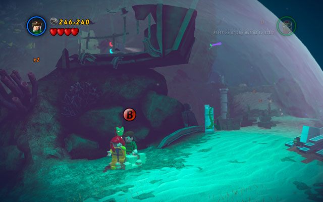 Po zawaleniu kolumny zamień się w Sandmana, po czym przejdź na drugą stronę piaskownicy - That Sinking Feeling | Zestawy MiniKit w LEGO Marvel Super Heroes - LEGO Marvel Super Heroes - poradnik do gry
