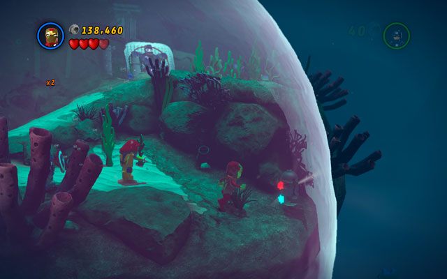 Ostatni zestaw znajduje się bardzo blisko- wystarczy skręcić w prawo stanąć nad przepaścią - That Sinking Feeling | Zestawy MiniKit w LEGO Marvel Super Heroes - LEGO Marvel Super Heroes - poradnik do gry