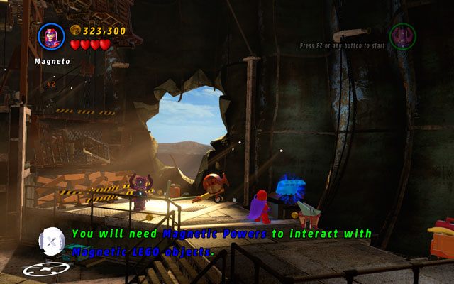 Kiedy znajdziesz się w środku Statuy Wolności, od razu wybierz Magneto i podejdź do metalowego pojemnika po prawej - Taking Liberties | Zestawy MiniKit w LEGO Marvel Super Heroes - LEGO Marvel Super Heroes - poradnik do gry
