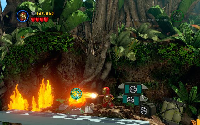 Drugie ukryto dalej na prawo, obok skrzyń i pożaru - Rapturous Rise | Zestawy MiniKit w LEGO Marvel Super Heroes - LEGO Marvel Super Heroes - poradnik do gry