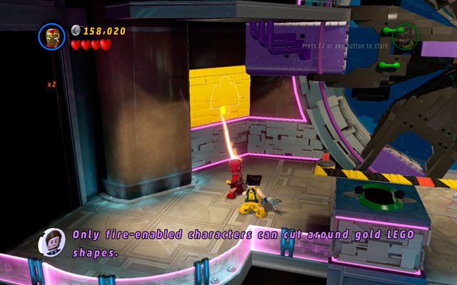 Przedostatnią znajdźkę możesz zdobyć w tej samej lokacji - wystarczy że roztopisz złotą ścianę po lewej, a następnie zniszczysz złoty pomnik - A Doom With a View | Zestawy MiniKit w LEGO Marvel Super Heroes - LEGO Marvel Super Heroes - poradnik do gry