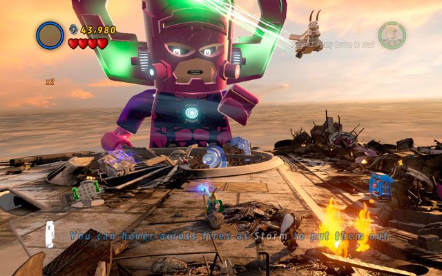 Pierwszy zestaw możesz odblokować na samym początku walki z Galactusem - The Good, the Bad and the Hungry | Zestawy MiniKit w LEGO Marvel Super Heroes - LEGO Marvel Super Heroes - poradnik do gry