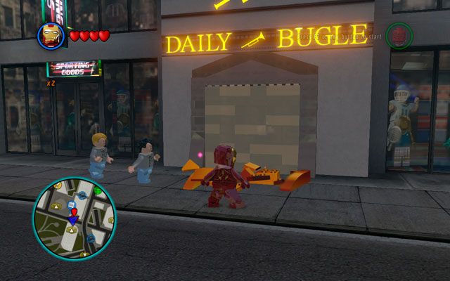 Pierwszą z bonusowych misji rozpoczniesz wchodząc do budynku Daily Bugle - Tabloid Tidy Up | Bonusowe misje Deadpoola | LEGO Marvel Super Heroes - LEGO Marvel Super Heroes - poradnik do gry