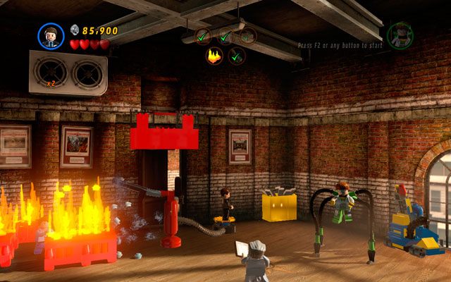 Ostatecznie strzel z działa Coulsona w srebrny zawór po prawej stronie pomieszczenia - Tabloid Tidy Up | Bonusowe misje Deadpoola | LEGO Marvel Super Heroes - LEGO Marvel Super Heroes - poradnik do gry