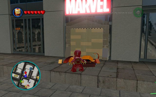 Aby rozpocząć to zadanie, dostań się pod budynek wydawnictwa Marvel, po czym z porozrzucanych dookoła klocków zbuduj wejście do budynku - Nuff Said | Bonusowe misje Deadpoola | LEGO Marvel Super Heroes - LEGO Marvel Super Heroes - poradnik do gry