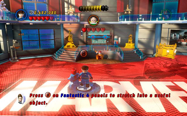 Z ostatniej partii klocków zbuduj podest Fantastycznej Czwórki dla Pana Fantastycznego, a następnie skorzystaj z niego - Nuff Said | Bonusowe misje Deadpoola | LEGO Marvel Super Heroes - LEGO Marvel Super Heroes - poradnik do gry