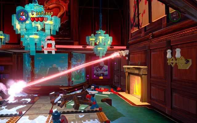 Po rozpoczęciu misji zniszcz wszystkie meble po prawej stronie pomieszczenia, a następnie zbuduj z nich stół do bilarda - Feeling Fisky | Bonusowe misje Deadpoola | LEGO Marvel Super Heroes - LEGO Marvel Super Heroes - poradnik do gry