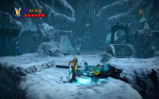 Podejdź do czarnego głazu stojącego pośrodku, po czym zniszcz go - Bro-tunheim | Bonusowe misje Deadpoola | LEGO Marvel Super Heroes - LEGO Marvel Super Heroes - poradnik do gry