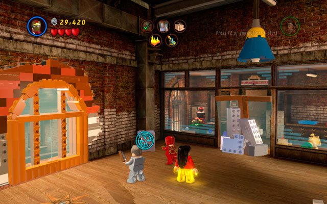 Przejdź w przeciwległą część pomieszczenia, po czym zniszcz srebrny karton w rogu - Tabloid Tidy Up | Znajdźki na bonusowych poziomach | LEGO Marvel Super Heroes - LEGO Marvel Super Heroes - poradnik do gry