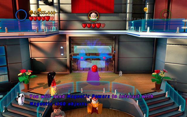 Ostatecznie podejdź do drzwi stojących pośrodku pomieszczenia (za schodami) i wyważ je Magneto - Nuff Said | Znajdźki na bonusowych poziomach | LEGO Marvel Super Heroes - LEGO Marvel Super Heroes - poradnik do gry