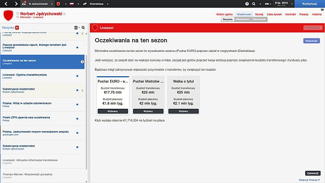 Puchar Mistrzów to absolutne minimum! - Pierwsze kroki w nowym klubie w Football Manager 2014 | Podstawy rozgrywki - Football Manager 2014 - poradnik do gry