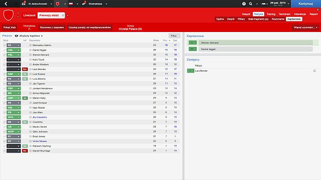 Ostatnim czynnikiem gwarantującym szereg zwycięstw i pasmo sukcesów jest odpowiednie dobranie kapitana oraz jego zastępców - Wybór kapitana w Football Manager 2014 | Taktyka - Football Manager 2014 - poradnik do gry