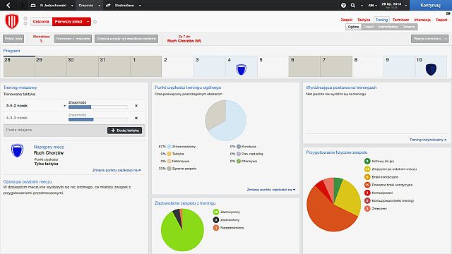 Twoi zawodnicy trenują niemal codziennie, nie licząc przerw między sezonami, okresów rekonwalescencji, czy dni wyznaczonych na odpoczynek, co powoduje, że jest to kolejny ważny element kierowania drużyną - Ogólne założenia treningu w Football Manager 2014 | Trening - Football Manager 2014 - poradnik do gry