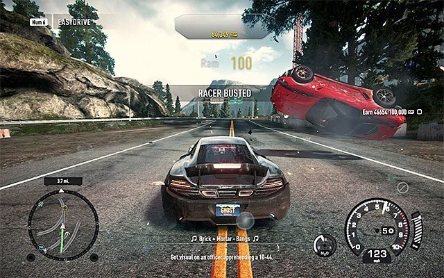 Po wyczerpaniu paska energii uciekiniera jego auto ulega zniszczeniu - Łapanie piratów drogowych w Need for Speed Rivals | Kariera stróża prawa (Cop) - Need for Speed Rivals - poradnik do gry