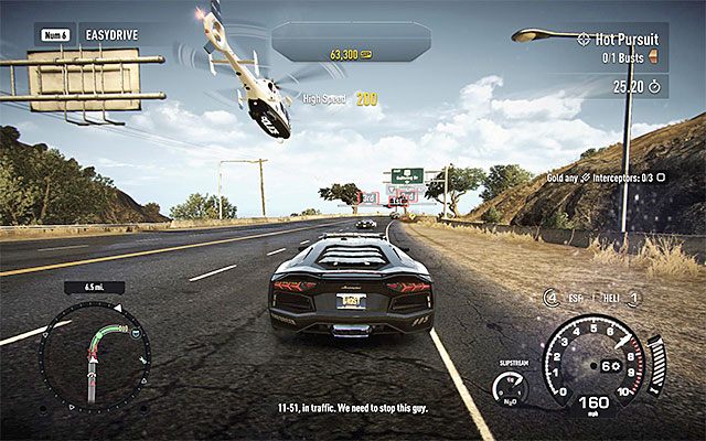 Śmigłowiec czy policyjne blokady wyraźnie będą przeszkadzały kierowcom w dotarciu do mety - Rodzaje zawodów w Need for Speed Rivals | Kariera stróża prawa (Cop) - Need for Speed Rivals - poradnik do gry