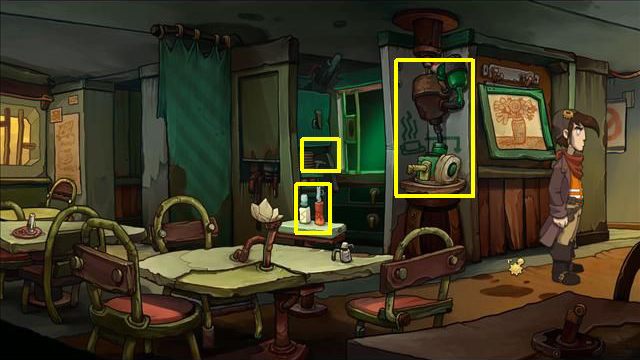 Zwiń torbę stojącą na podłodze - Zmuś Bozo, by oddał Rufusowi ręcznik (2) - zdobądź składniki na chorobotwórcze ciasto | Hotel - Goodbye Deponia - poradnik do gry