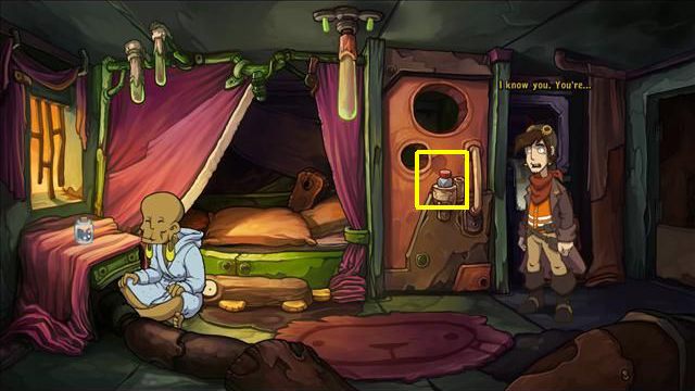 Wróć na korytarz z pokojami hotelowymi - Zmuś Bozo, by oddał Rufusowi ręcznik (2) - zdobądź składniki na chorobotwórcze ciasto | Hotel - Goodbye Deponia - poradnik do gry