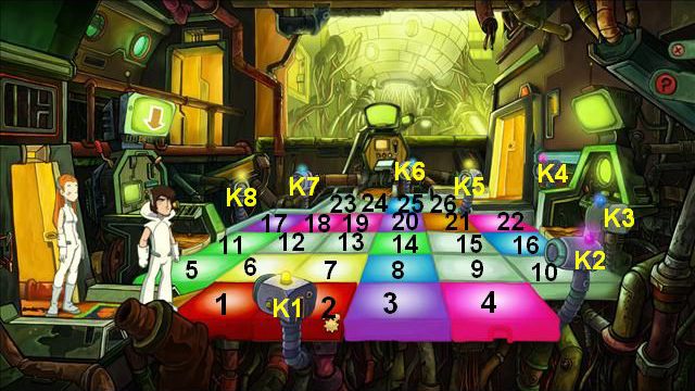 Okazuje się, że pomieszczenia pilnują kamery i trzeba jakoś odwrócić ich uwagę - Unieszkodliw kamery | W drodze do Elizjum | Goodbye Deponia - Goodbye Deponia - poradnik do gry