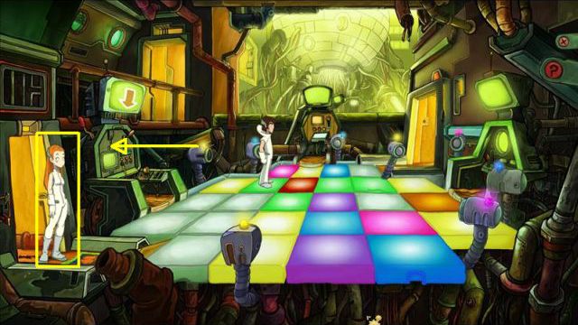 Powiedz Goal, by wyłączyła lewy terminal - Unieszkodliw kamery | W drodze do Elizjum | Goodbye Deponia - Goodbye Deponia - poradnik do gry