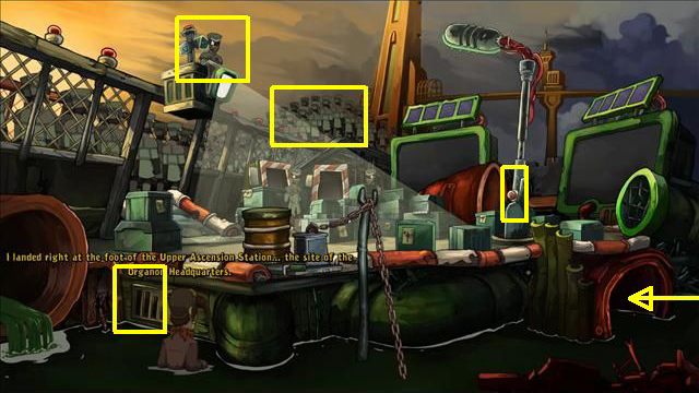 Zbadaj kraty kanału - Zdobądź jakieś źródło światła | Na ratunek Goal i Deponii | Goodbye Deponia - Goodbye Deponia - poradnik do gry