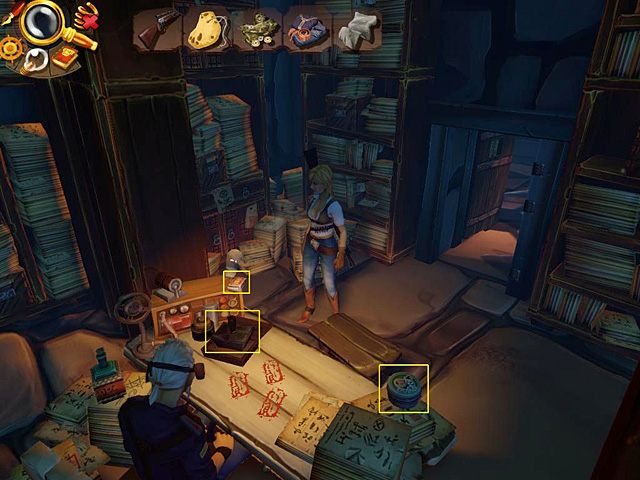 Amanda trafi do biura ślepego strażnika - Dostań się na piętro Jacka | Prison Island, Szanghaj, 1899 | Jack Keane 2 - Jack Keane 2: The Fire Within - poradnik do gry