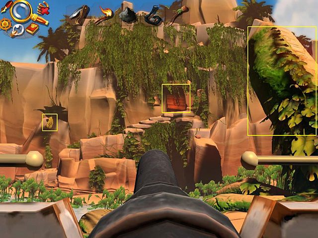 Pojawi się widok, w którym możesz wybrać trzy cele - Dostań się do groty | Afryka, brzeg Nilu | Jack Keane 2 The Fire Within - Jack Keane 2: The Fire Within - poradnik do gry