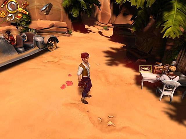 Zdecyduj, która z pań rozmówi się z inżynierem, tym samym podpadając jednej z nich, a podlizując się drugiej - Znajdź słaby punkt, by przechytrzyć Umbatiego | Afryka, sawanna | Jack Keane 2 - Jack Keane 2: The Fire Within - poradnik do gry