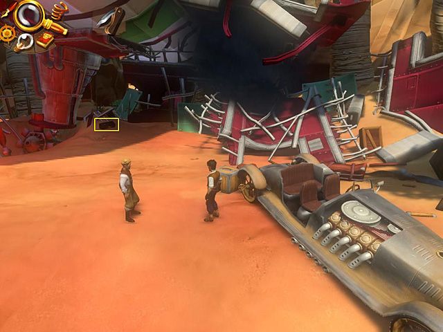 Na miejscu wypadku zabierz leżącą przy zniszczonym sterowcu walizkę Umbatiego - Znajdź sposób, by wspiąć się na Kilimandżaro | Afryka, Koa Manyattan - Jack Keane 2: The Fire Within - poradnik do gry