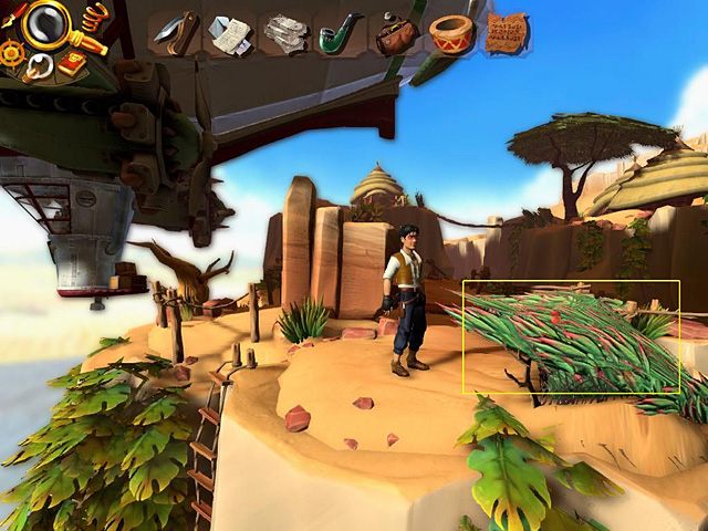 Rośnie tu opisywany przez Malę krzew, zerwij więc trochę jego aromatycznych liści - Przechytrz Łamacza Czaszek | Afryka, Koa Manyattan | Jack Keane 2 - Jack Keane 2: The Fire Within - poradnik do gry