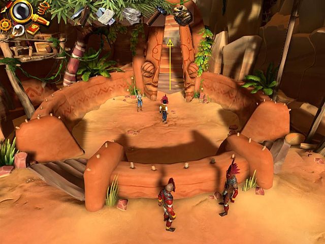 Teraz skieruj się na ścieżkę prowadzącą na Kilimandżaro (w górę od areny walki) - po krótkiej naradzie na arenie Carl zdecyduje się pozostać w wiosce, a reszta ekipy wyruszy na szczyt - Zwycięż w turnieju i zorganizuj ekwipunek dla ekspedycji na Kilimandżaro | Afryka, Koa Manyattan - Jack Keane 2: The Fire Within - poradnik do gry