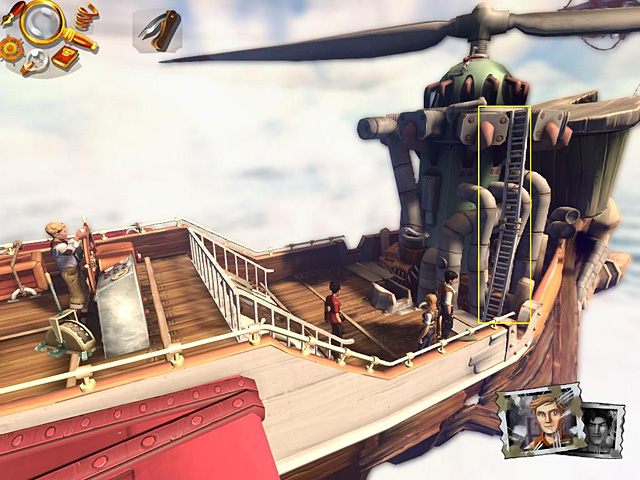 Ponownie zagadnij Carla, dowiesz się, że statek powinien wznieść się wyżej, a w tym celu trzeba otworzyć wentyl wirnika - Zbliż się do zeppelina Umbatiego i dostań na jego pokład | Przestworza - Jack Keane 2: The Fire Within - poradnik do gry