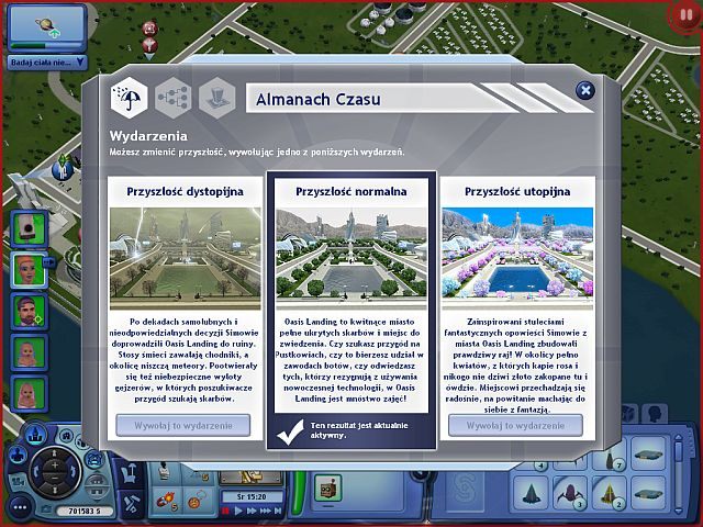 Almanach Czasu - Oasis Landing - 3 wersje przyszłości | Miasto przyszłości - The Sims 3: Skok w Przyszłość - poradnik do gry