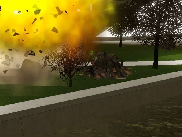 Upadek meteoru obok grzebiącego w śmieciach Sima - Oasis Landing - 3 wersje przyszłości | Miasto przyszłości - The Sims 3: Skok w Przyszłość - poradnik do gry