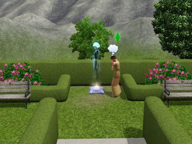 Nagrobek z hologramem zmarłego - Inne nowości w The Sims 3 Skok w Przyszłość | Miasto przyszłości - The Sims 3: Skok w Przyszłość - poradnik do gry