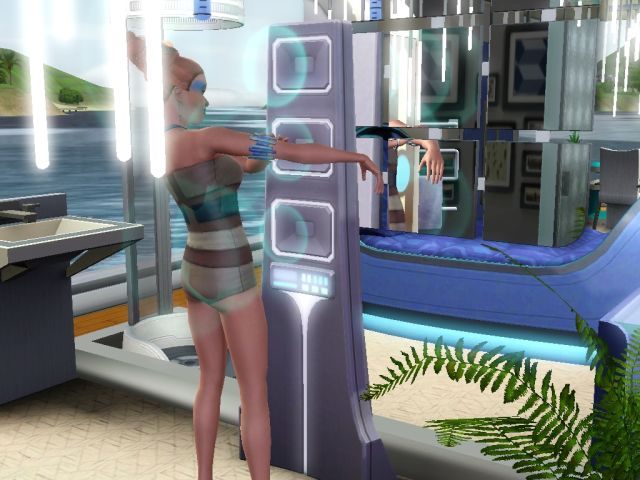 Myjąc się pod prysznicem sonicznym, już nie musisz się rozbierać! - Technologia zaawansowana - pozostałe urządzenia | Umiejętności - The Sims 3: Skok w Przyszłość - poradnik do gry